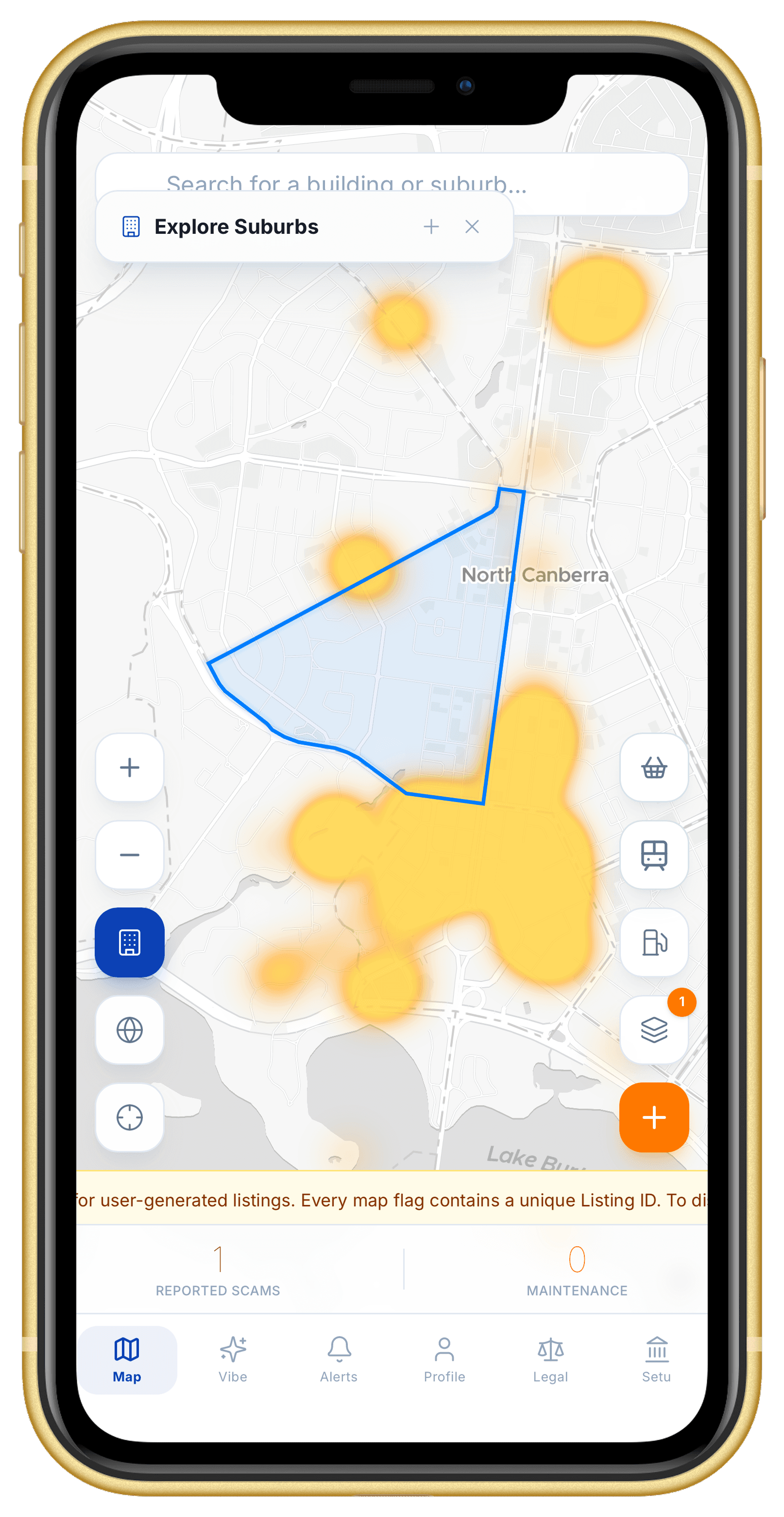 Burb Mate neighbourhood map phone